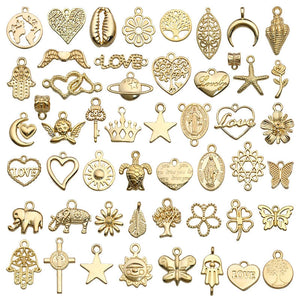 100pcs Mixed Animal Heart Charms for Bracelet Necklace Making