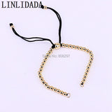10Pcs Copper Beads Woven Macrame Charm Bracelet Bangles