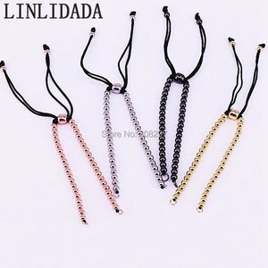 10Pcs Copper Beads Woven Macrame Charm Bracelet Bangles