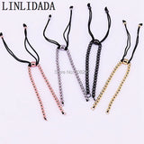 10Pcs Copper Beads Woven Macrame Charm Bracelet Bangles