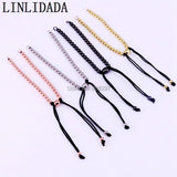 10Pcs Copper Beads Woven Macrame Charm Bracelet Bangles
