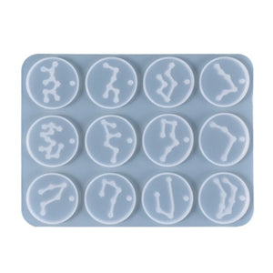 DIY 12 Constellation Keychain Silicone Epoxy Mold for Jewelry