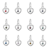12 Months Stone Dangle 12 Charm Holiday 925 Silver Accessories Bracelet