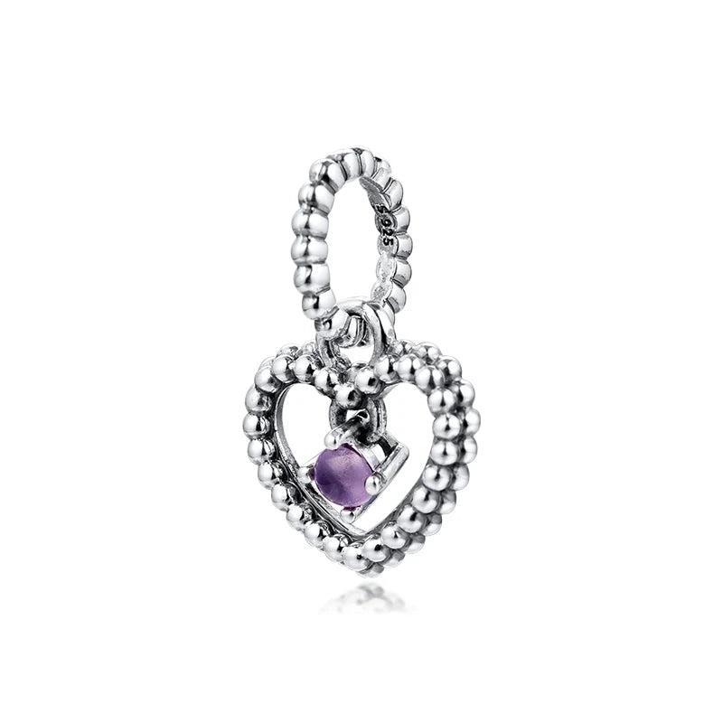12 Months Stone Dangle 12 Charm Holiday 925 Silver Accessories Bracelet