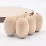 12Pcs 20*30mm Natural Oval Wooden Beads Charm Crafts Accessories