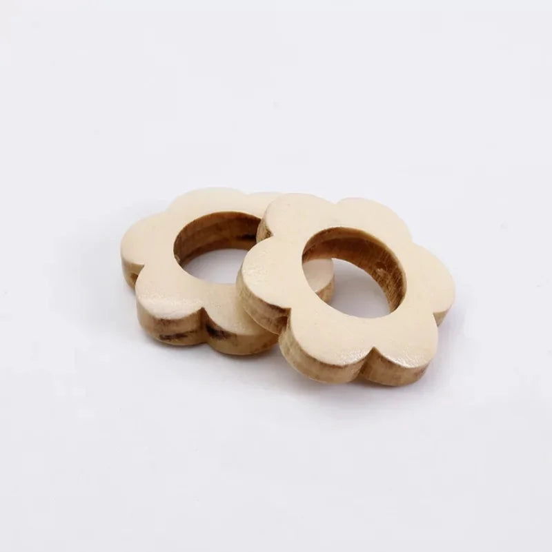 DIY 20Pcs Colorful Plum Blossom Wood Chip Crafts for Kids