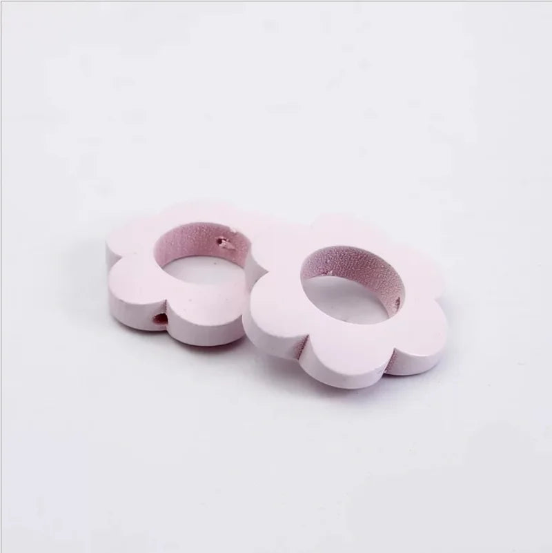 DIY 20Pcs Colorful Plum Blossom Wood Chip Crafts for Kids