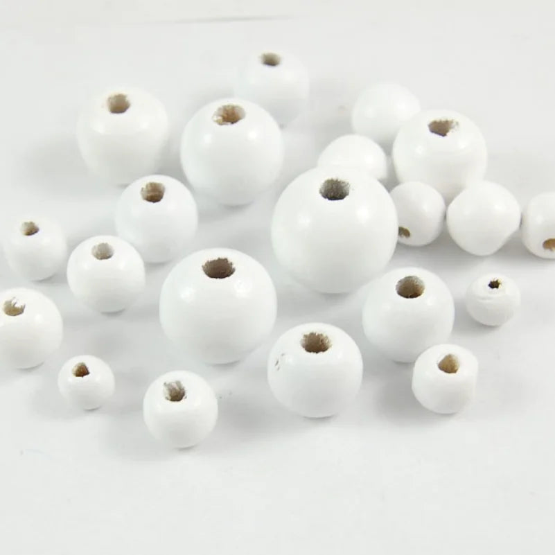 100Pcs Colorful Wood Bead Wooden Crafts Bracelet Accessories Jewelry Making