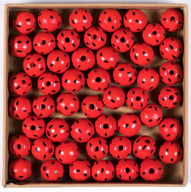 100Pcs Colorful Wood Bead Wooden Crafts Bracelet Accessories Jewelry Making