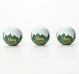 DIY 20mm Christmas Letters Printed Round Ball Wooden Beads Custom Charm Crafts