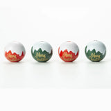 DIY 20mm Christmas Letters Printed Round Ball Wooden Beads Custom Charm Crafts