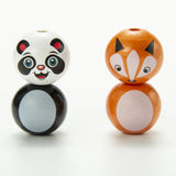 20mm Panda Fox Wooden Beads Bracelet Necklace Crafts Jewelry Making
