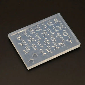 DIY English Letters Mold Kit Alphabet Pendant UV Resin Silicone Mold