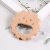 2Pcs Animal Beech Wood Baby Molar Toys for Pacifier Chain Accessories