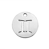 DIY Stainless Steel Zodiac Sign Charms Pendant 20Pcs/Lot
