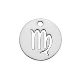 DIY Stainless Steel Zodiac Sign Charms Pendant 20Pcs/Lot