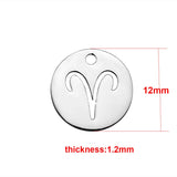 DIY Stainless Steel Zodiac Sign Charms Pendant 20Pcs/Lot