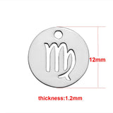 DIY Stainless Steel Zodiac Sign Charms Pendant 20Pcs/Lot