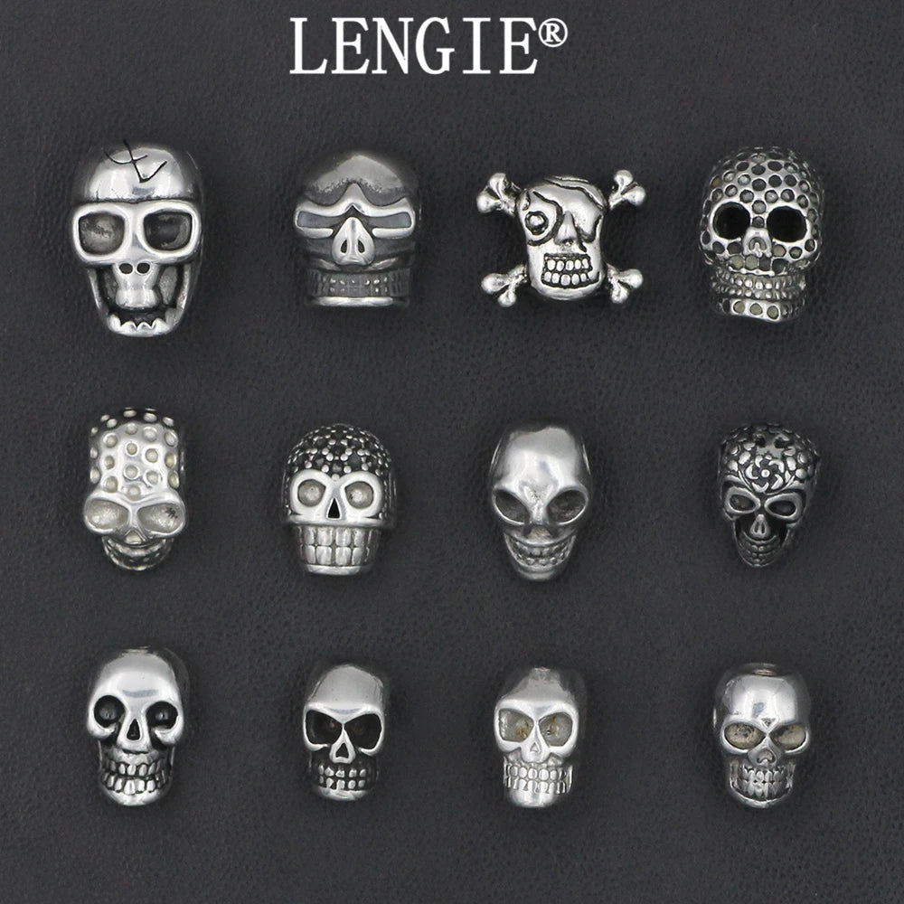 316l Stainless Steel Skull Bead Charms for Bracelet Necklace Making