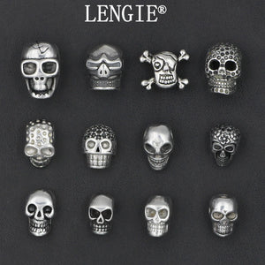 316l Stainless Steel Skull Bead Charms for Bracelet Necklace Making