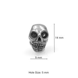 316l Stainless Steel Skull Bead Charms for Bracelet Necklace Making