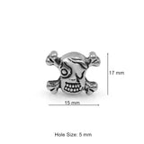 316l Stainless Steel Skull Bead Charms for Bracelet Necklace Making