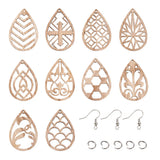 DIY 35 Pairs Leaf Earring Making Kit w/ Unfinished Wood Pendants