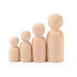 35-65mm Painted Wooden Figure Peg Dolls Puppets Kids Toys Arts Crafts