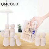 35-65mm Painted Wooden Figure Peg Dolls Puppets Kids Toys Arts Crafts