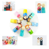 35-65mm Painted Wooden Figure Peg Dolls Puppets Kids Toys Arts Crafts