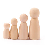 35-65mm Painted Wooden Figure Peg Dolls Puppets Kids Toys Arts Crafts