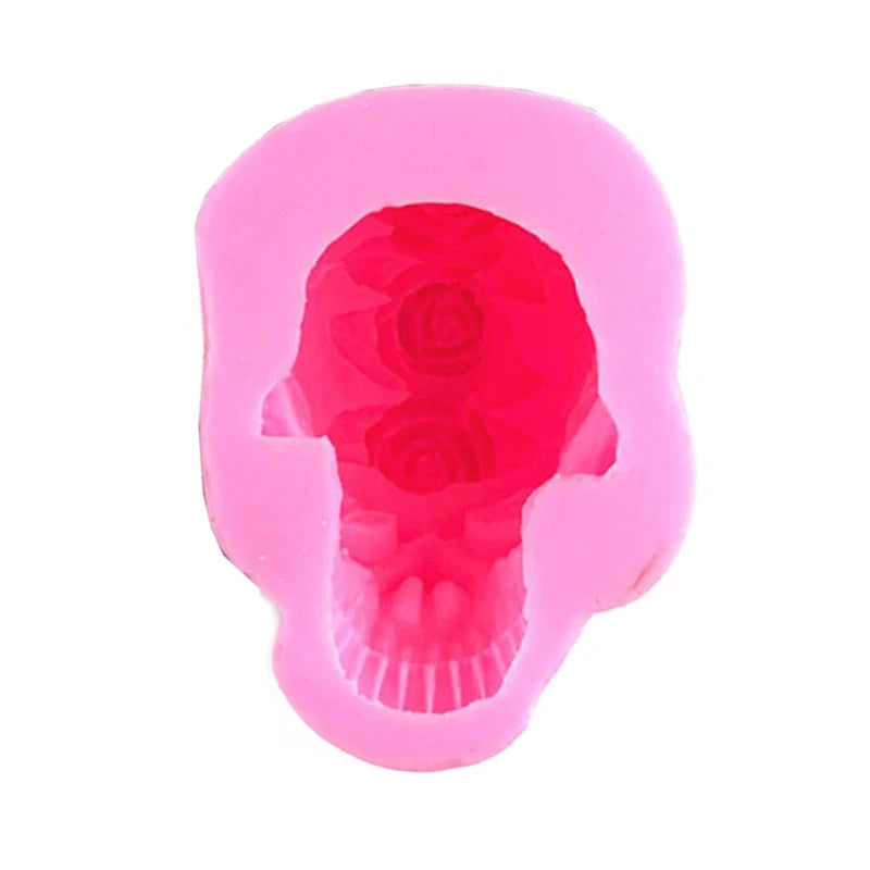 DIY 3D Rose Skull Head Epoxy Resin Mold Home Ornaments Decoration Silicone Mould