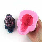 DIY 3D Rose Skull Head Epoxy Resin Mold Home Ornaments Decoration Silicone Mould