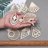 40 Pairs Wooden Earring Making Kit w/ Laser Cut Shapes, Hooks, Jump Rings
