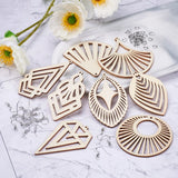 40 Pairs Wooden Earring Making Kit w/ Laser Cut Shapes, Hooks, Jump Rings