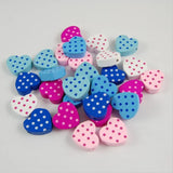 50Pcs Colorful Dots Heart-shaped Wooden Beads for Kids Jewelry and Toys