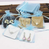 50pcs Organza Bag with Necklace/Earring Display Card 7x9cm/5x5cm