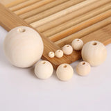 Natural Round Wood Beads DIY Jewelry Making 6-25mm