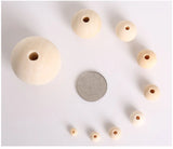 Natural Round Wood Beads DIY Jewelry Making 6-25mm