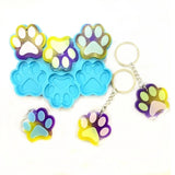 Cat Paw Shape Earrings Silicone Mold with Hole Pendant Charms Hanging Ornament