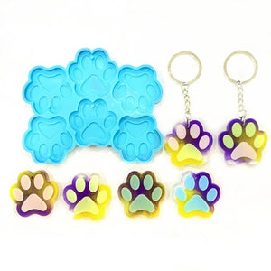 Cat Paw Shape Earrings Silicone Mold with Hole Pendant Charms Hanging Ornament