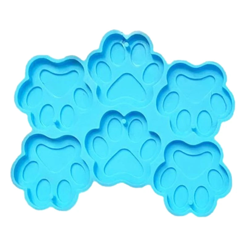 Cat Paw Shape Earrings Silicone Mold with Hole Pendant Charms Hanging Ornament