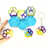 Cat Paw Shape Earrings Silicone Mold with Hole Pendant Charms Hanging Ornament