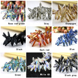 50pcs 7x22mm Faceted Horse Eye Glass Oval Beads for Jewelry Making
