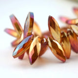 50pcs 7x22mm Faceted Horse Eye Glass Oval Beads for Jewelry Making