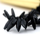 50pcs 7x22mm Faceted Horse Eye Glass Oval Beads for Jewelry Making