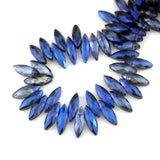 50pcs 7x22mm Faceted Horse Eye Glass Oval Beads for Jewelry Making