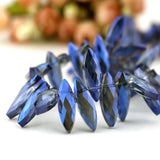 50pcs 7x22mm Faceted Horse Eye Glass Oval Beads for Jewelry Making