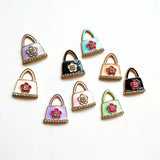 DIY Oil Drip Handbag Flower Pendant 6pcs