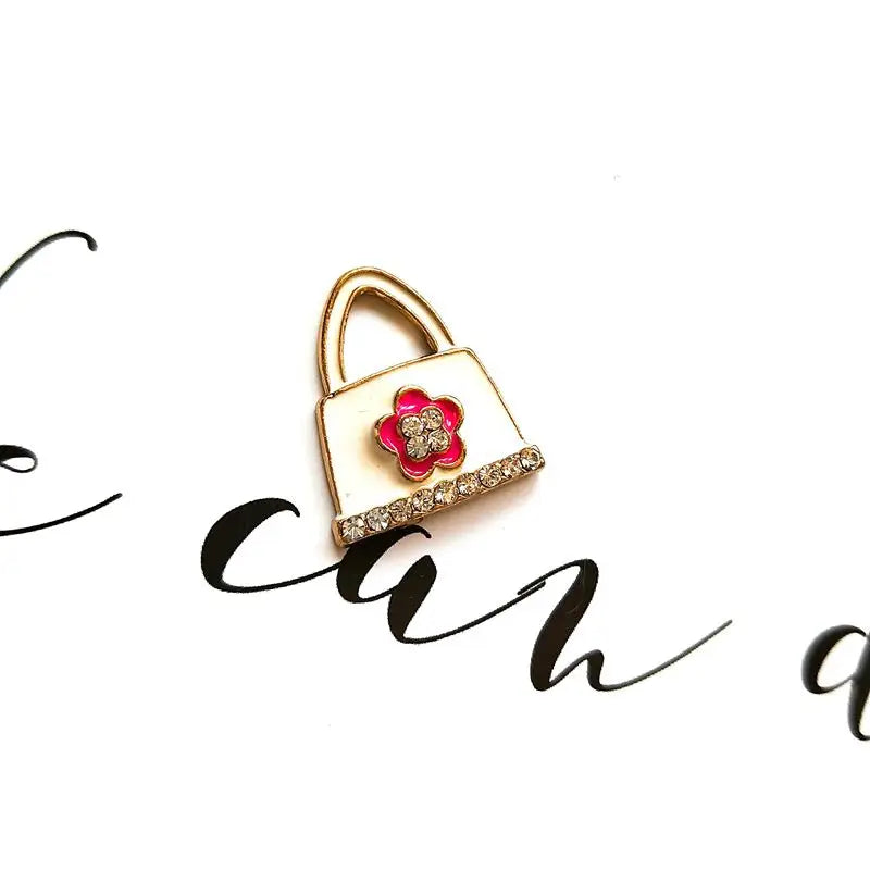 DIY Oil Drip Handbag Flower Pendant 6pcs